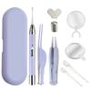 Cucharilla luminosa para oídos para niños, cucharilla luminosa recargable con lámpara, pinzas para oídos, clip para mocos de bebé, herramienta de silicona para limpiar oídos
