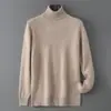 Suéter de Lana Pura Nuevo Otoño/Invierno Baicai Rong para Hombre Grueso de Punto con Cuello Chal Base de Punto Simple Casual de Negocios