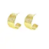 Pendientes de aro con textura retro, serie simple de aguja de plata S925, temperamento de alta calidad, combinables con todo, tipo C.
