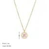Moda coreana transfronteriza Estilo popular Colgante redondo de circonita Cadena de clavícula simple de alta gama Nicho Versátil Collar