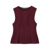 Chaleco sin mangas con dobladillo plisado y falda corta para mujer, estilo europeo y americano 2025, nuevo estilo simple europeo y americano