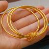 Pulsera Sansheng Iii del mismo estilo de Douyin Xiaohongshu Oro de arena vietnamita Apertura Lisa Elegante Nicho Pulsera Pulsera de mujer