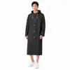 Impermeable negro transfronterizo, impermeable reutilizable no desechable para adultos, largo de cuerpo completo a prueba de lluvia, engrosado, portátil para viajes