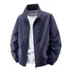 Abrigo de moda de primavera para comercio exterior, color liso, talla grande, corte holgado, chaqueta de secado rápido para exteriores, chaqueta moderna con cuello alto para hombre