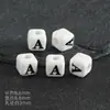 Cuentas Cerámicas Cuadradas de 8 mm con Letras y Agujeros Verticales, Materiales para Manualidades Infantiles, Cuentas Sueltas, Forma de Corazón, 26 Letras, Accesorios para DIY, Pulsera