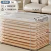 Caja de almacenamiento transparente de gran capacidad para ropa y juguetes, contenedor de almacenamiento de plástico, caja de almacenamiento para snacks, caja de almacenamiento para repuestos, color naranja