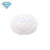 Huagang Gem Ovo-Em Forma de Ovo Sintético OPAL Pedra Nua OPAL Artificial Branco Oval Plano OP18