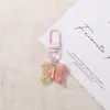 Chaveiro de resina cor de doce borboleta pingente fivela de porta produto acabado criativo feito à mão acessório de bolsa decoração
