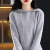 Sudadera 100% lana pura suéter tejido suelto para mujer pullover tejido perezoso capa base otoño e invierno nuevo estilo sudadera mujer