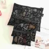Bolsa Cosmética Flocking Mesh Love Portátil Mini Bolsa de Lavagem Portátil Bolsa de Maquiagem Tamanho Pequeno Bolsa Vermelha Boca Porta-Moedas