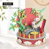 Castelo tridimensional de madeira montado requintado modelo crianças feito à mão diy construção quebra-cabeça meninas brinquedo atacado barraca