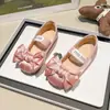 Zapatos de piel para niñas de 6 a 12 años, zapatos de princesa de suela blanda para primavera y otoño, zapatos planos dulces para niños pequeños, zapatos de baile para actuaciones de niños mayores