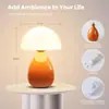 Lámpara de Mesa Cerámica Color Crema Directo de Fábrica con Pantalla de Hongo, Lámpara de Mesita de Noche para Dormitorio, Decoración de Escritorio, Lámpara de Mesa Transfronteriza