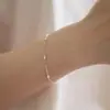 Pulsera de disco pequeño de plata de ley S925 incrustada con diamantes para mujer, estilo japonés, versátil, exquisita, nicho, alta calidad, joyería fina