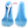 Peluca de color Anime cos, comercio exterior, 80 cm, multiusos, cabello largo y liso, peluca mediana, flequillo oblicuo largo, cos, rendimiento, cabello falso