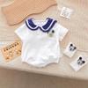 Ropa de Verano para Bebés Recién Nacidos, Ropa Triangular de Gateo para Bebés Estilo Coreano, Ropa de Paseo de Manga Corta para Bebés Niños y Niñas, Monos Venta al por Mayor