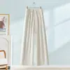 Novas calças casuais elásticas de cintura alta para mulheres, novo estilo popular outono de 2026, soltas, confortáveis, modeladoras, calças de perna larga retas