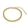 Moda transfronteriza de comercio exterior viento neutro multiestilo cadena con cierre de langosta pulsera de acero de titanio con eslabones retorcidos chapada en oro de 18 quilates