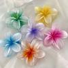 Secador de Cabelo à Beira-Mar ~ Cor Sereia Presilha Flor de Frangipani, Design Exclusivo, Super Fada Elegante, Estilo Férias Presilha Tubarão de Cabelo