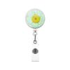Resina Acrílica Transparente Gota de Cristal Margarida Patch Retrátil Giratório Clipe Jacaré Fácil de Puxar Fivela para ID