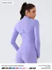 Lu Yoga Wear Top Defia para Mujer Chaqueta Deportiva Otoño e Invierno Cuello Alto Delgado Aspecto Adelgazante Chaqueta de Fitness Ropa con Protección Solar