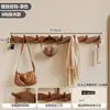 Perchero de Madera Maciza para Montar en la Pared, Gancho de Pared sin Taladro, Perchero Multifuncional para Dormitorio, Entrada y Pasillo