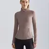 Chamarra de Yoga Weiman Otoño e Invierno para Mujer, Corte Ajustado con Bolsillos, Cuello Alto, Cierre, Chamarra Deportiva de Yoga