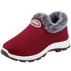 Sapatos de Algodão de Inverno para Mulheres Meia-Idade e Idosas Plus Veludo Espessado Solado para Montanhismo Sapatos de Algodão Quentes Slip-On Botas de Neve Planas