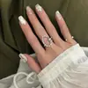 Anel Estrela Oval Brilhante Doce e Cool para Mulheres, Personalidade Exagerada, Anel Aberto Elegante da Moda e Versátil, Anel para Dedo Indicador