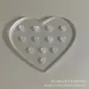 Pegamento para Pestañas Injertadas al por Mayor Tabla de Color en Forma de Corazón 12 Orificios Pegamento Junta de Vidrio Paleta para Uñas y Pestañas