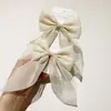 Grampo de Cabelo Laço de Fita de Chiffon de Seda Brilhante Novo Infantil Grampo de Cabelo Doce Princesa Super Fada Presilha de Adorno de Cabeça
