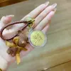 Llavero Oso Pequeño de Oro Puro 999, Llavero Oso de Hilo Muñeco 3D, Colgante de Mochila para Pareja Regalo Venta al por Mayor