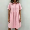 2026 Estación Independiente de Amazon Verano Europeo y Americano Nuevo Estilo Vintage Vestido de Cuello Polo Cuadros Mangas Abullonadas