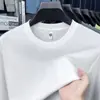 Nueva Camiseta de Manga Larga para Hombre de Otoño, Cuello Redondo, Color Sólido, Versátil, Mezcla de Algodón y Fibra de Lyocell