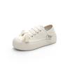 Tênis Branco Color-Blocked para Mulheres, Novo Estilo Primavera 2026, Sapatos Biscoito de Couro Genuíno com Solado Grosso, Sapatos Feio-Bonitos de Uso Duplo, Tênis Casuais