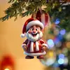 Decoração Transfronteiriça Novo Papai Noel 2D Pingente Acrílico Espelho Retrovisor do Carro Decoração de Mochila Pingente de Feriado