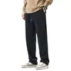 Pantalones Pesados Hanska para Hombre Invierno con Forro Polar Gruesos de Marca Moderna Sueltos Deportivos con Cordón Rectos Negros para Piso