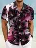 Camisas masculinas de manga curta com estampa digital 3D, estilo praia e resort havaiano, mais vendidas na primavera e verão, transfronteiriças