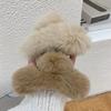 Pinza para el pelo grande de pelo de conejo Rex Pinza para el pelo extragrande de celebridad de Internet Pinza linda de tiburón de peluche de visón Tocado Pinza para el pelo de la parte posterior de la cabeza