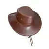 Sombrero Vaquero Occidental Retro para Mujer Verano Exterior Ala Ancha Protector Solar Sombrero de Montañismo Revelando el Rostro Protección Solar Pequeña Sombrero de Sol Moderno