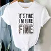 Camisetas con Estampado de Letras para Mujer Manga Estilo Europeo Tops Camiseta Ropa de Mujer Estilo Europeo y Americano Elegante Algodón