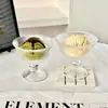 Taza de Vidrio con Forma de Bola de Helado Estilo Ins, Bol para Yogur, Copa Alta para Postre, Helado, Malteada, Pudín, Mousse