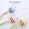 Suministros para mascotas al por mayor juguetes para gatos abeja de peluche modelado juguete teaser de plástico para gatos juguete interactivo para gatos