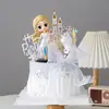 Decoración de Pastel Princesa Elsa Figuras Frozen Adornos Castillo Copo de Nieve Inserts Horneado Cumpleaños Niña Bebé