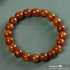 Pulseras de Sauce Marino con Hilo Dorado para Hombres y Mujeres, Cuentas de Oración Budistas, Joyería de Sauce Marino para Atracción Turística al por Mayor