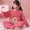 Pijama Infantil Niños 2026 Nuevo Otoño Invierno Felpa de Coral Estilo Delgado Niños Grandes Franela Invierno Niñas Estilo Niñas Conjunto