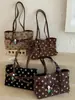 Bolso tote de moda con lunares estilo coreano, bolso de hombro de moda con bloques de color de nicho, bolso de hombro elegante y fresco de gran capacidad