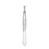 Pinza de acero inoxidable para cejas de grano horizontal de bolsillo para recortar barba pinzas depiladoras para depilar vello blanco duradera plana biselada individual