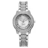 Novo Estoque Moda Strass Relógio Feminino Numeral Romano Relógio de Quartzo Estilo Pulseira Relógio Pulseira de Aço Relógio de Pulso Relógio Feminino