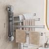 Ventosa Perforación Libre Baño Toallero Giratorio Baño Secador de Ropa Multipolar Estante de Almacenamiento Montado en la Pared